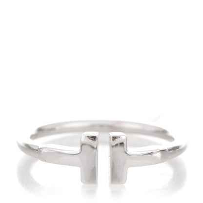 Tiffany 18K White Gold T Wire Ring 6.5 1 of 4