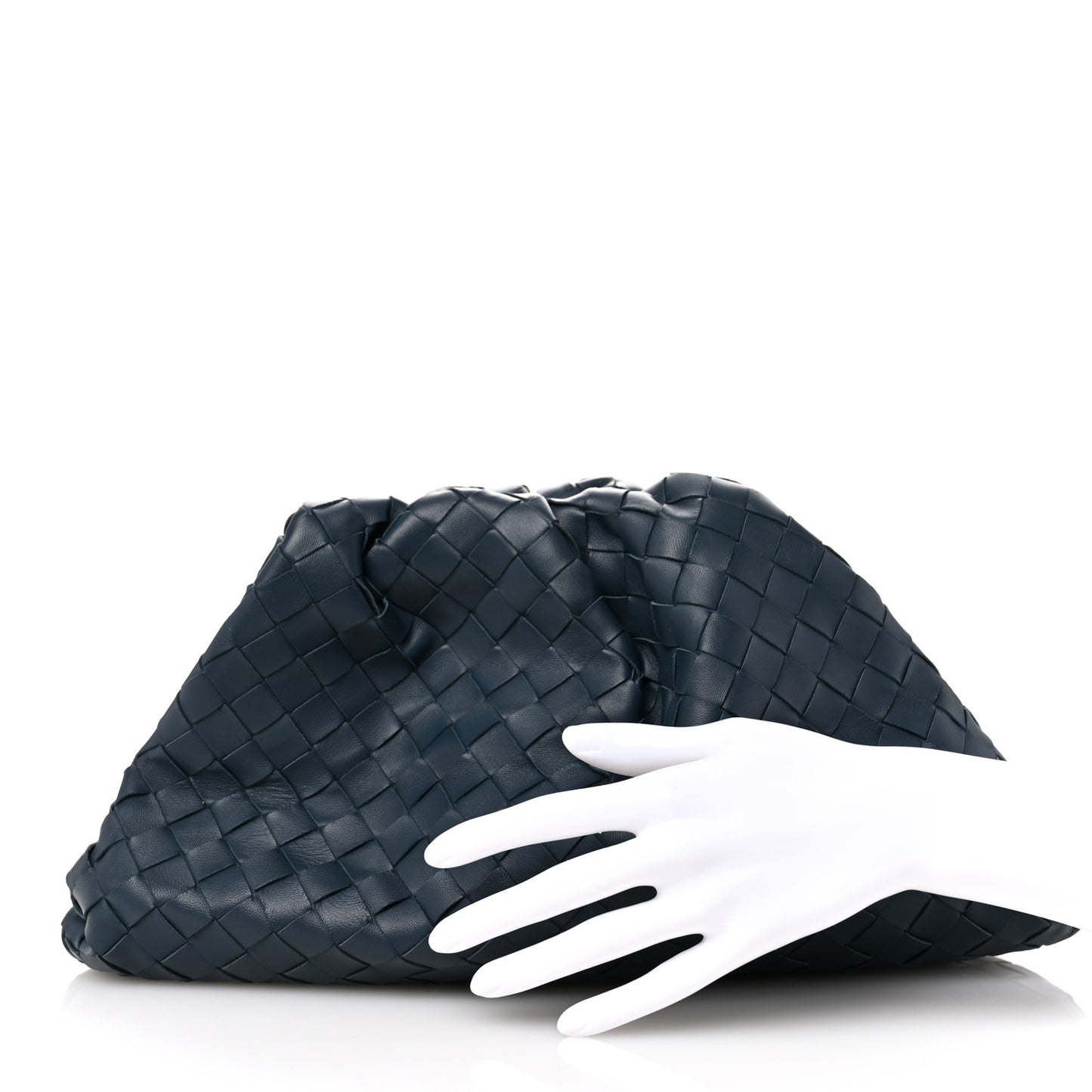 Nappa Maxi Intrecciato The Pouch Oversized Clutch Deep Blue