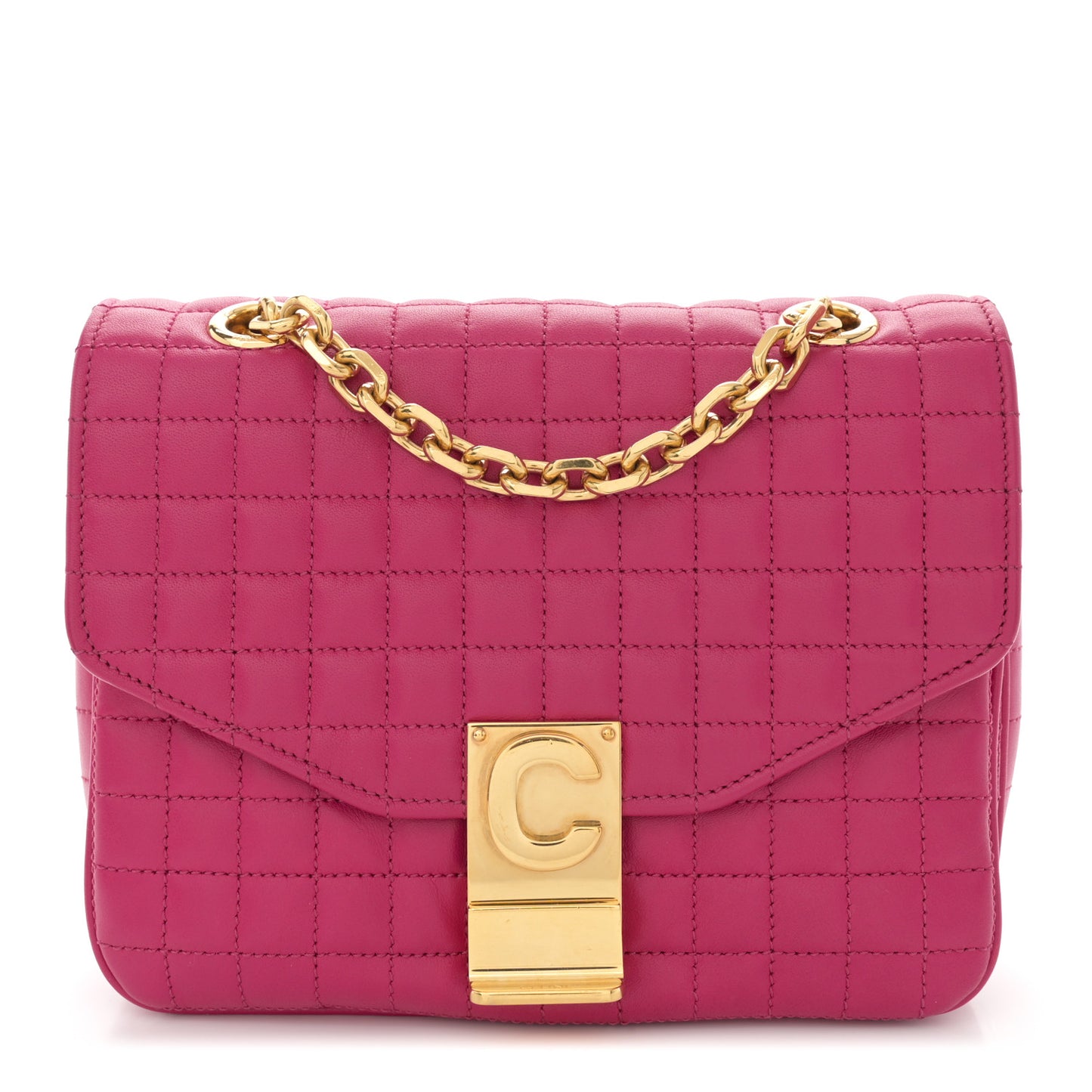 Calfskin Quilted Small C Bag Pink
