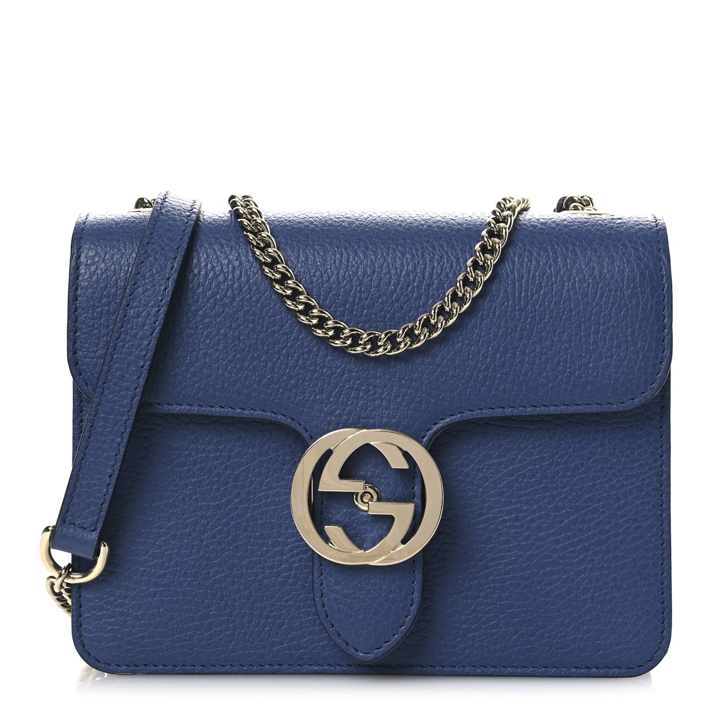 Dollar Calfskin Small Interlocking G Shoulder Bag Caspian