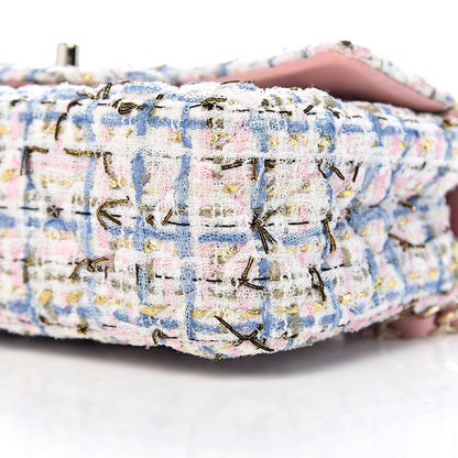 Chanel Tweed Quilted Mini Flap Blue Pink Gold 9 of 11