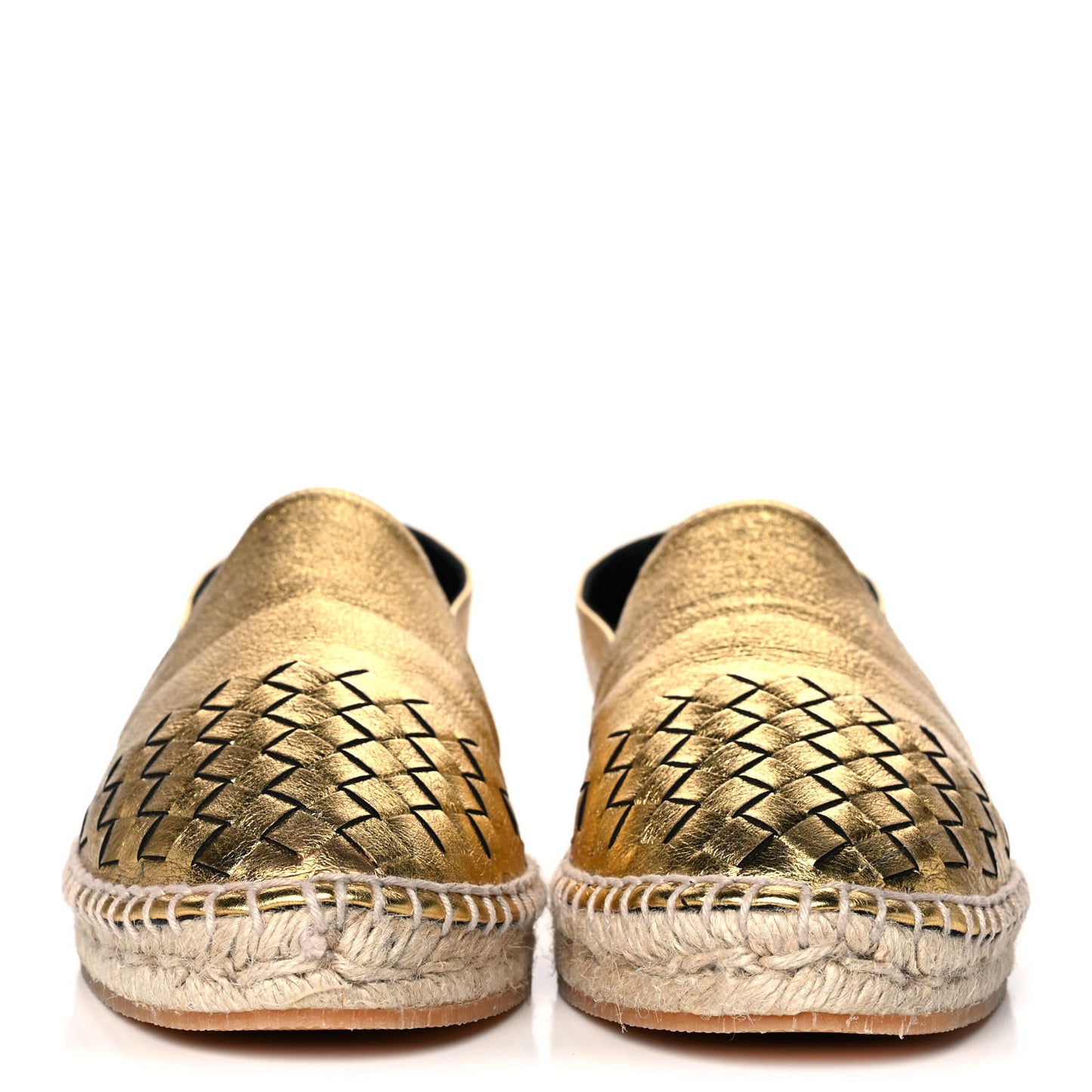 Nappa Intrecciato Gala Espadrille 39 Gold