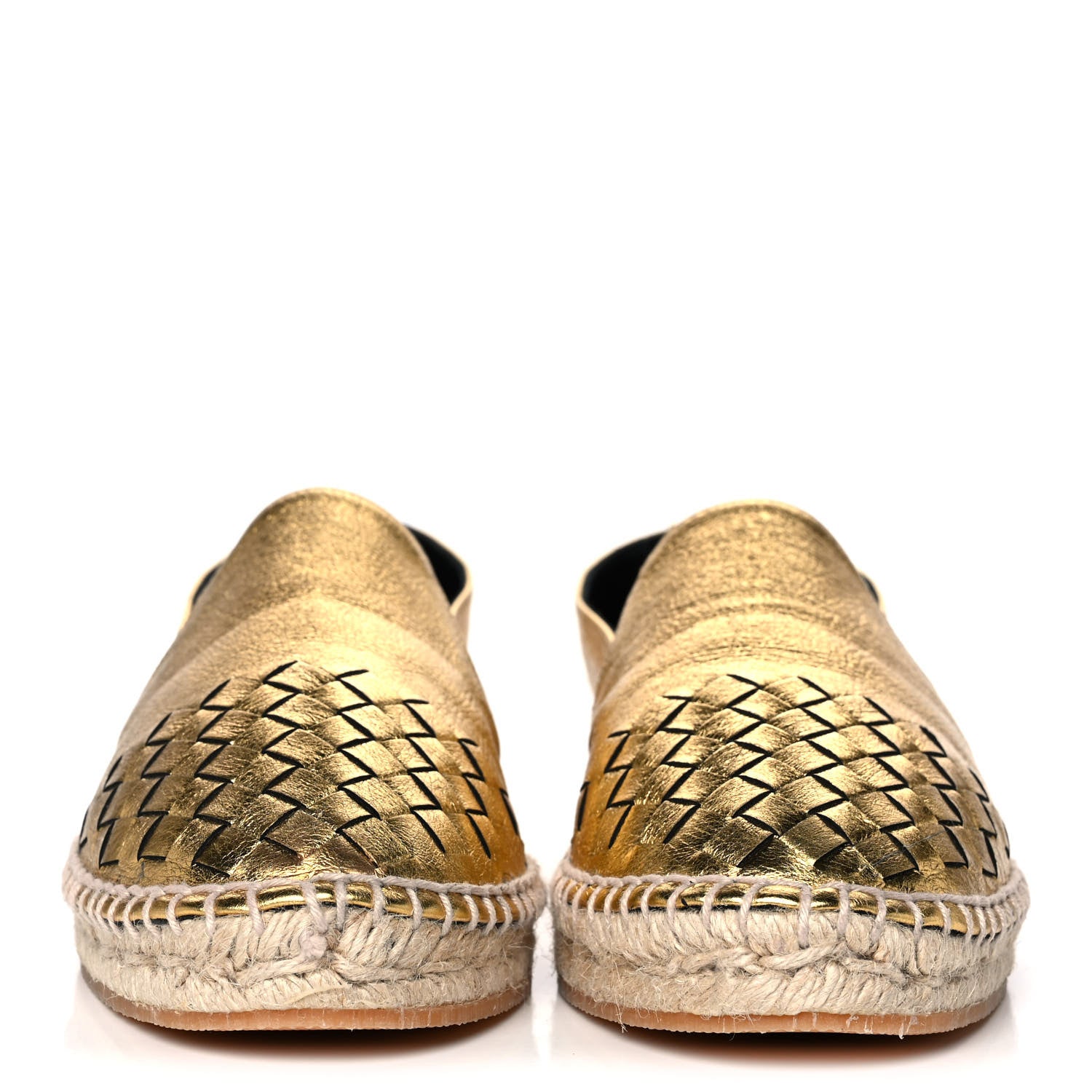 Bottega Veneta Nappa Intrecciato Gala Espadrille 39 Gold 2 of 8