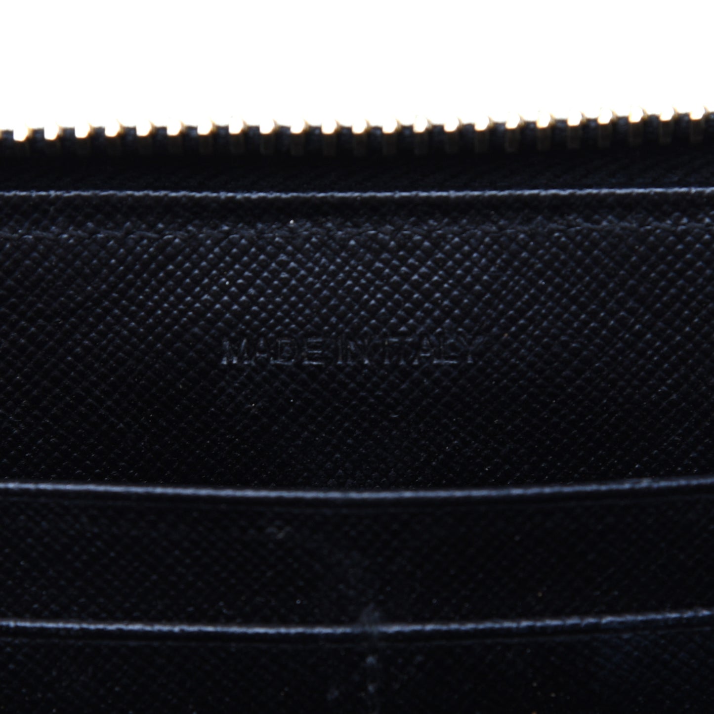Saffiano Metal Zip Around Wallet Black