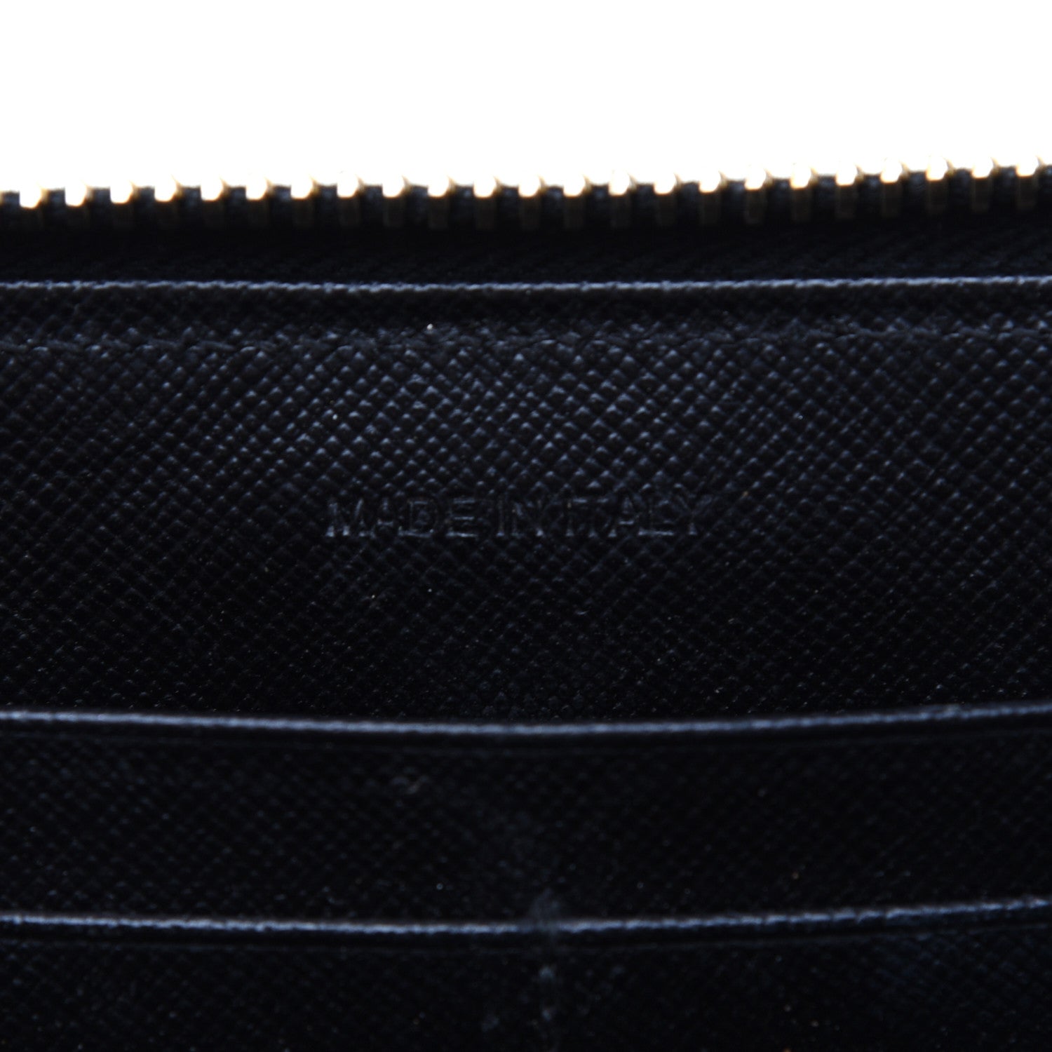 Prada Saffiano Metal Zip Around Wallet Black 9 of 14