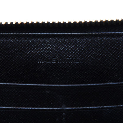 Prada Saffiano Metal Zip Around Wallet Black 9 of 14