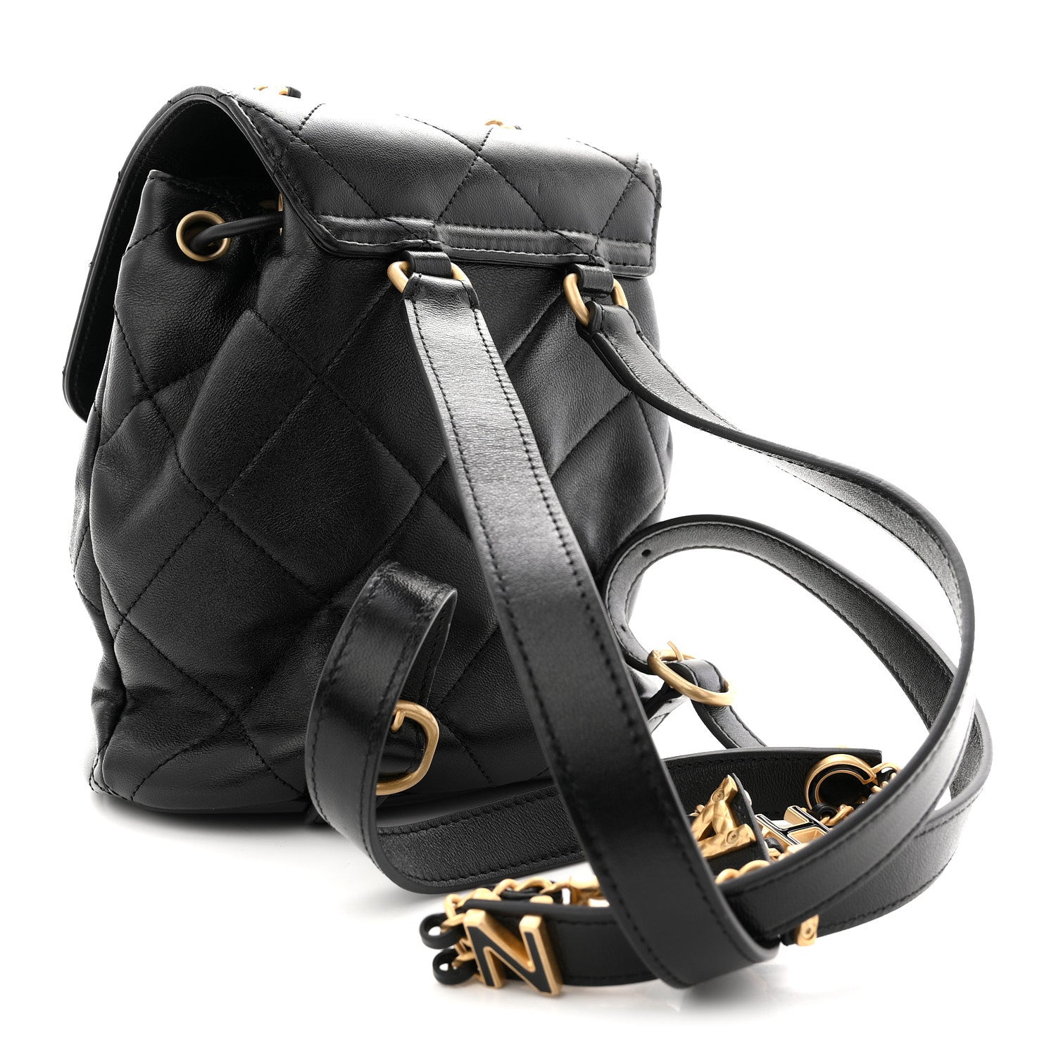 Chanel Lambskin Quilted Logo Mini Backpack Black 1867501 – FASHIONPHILE
