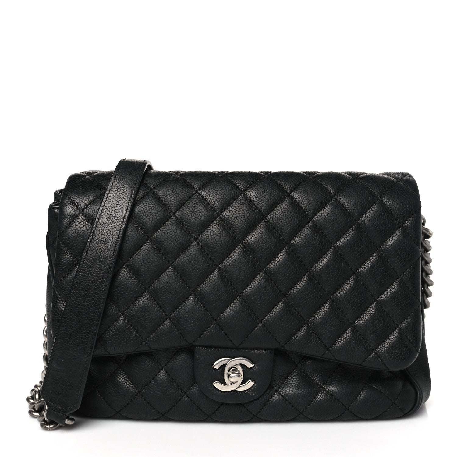 Chanel Caviar Quilted Medium Rock In Rome Single Flap Black 1 of 9