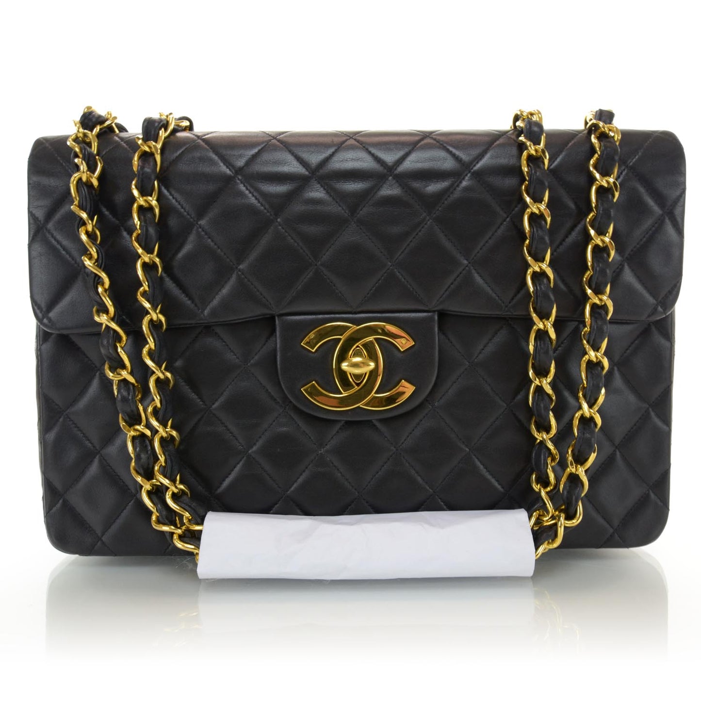 Lambskin XL Jumbo Flap Black