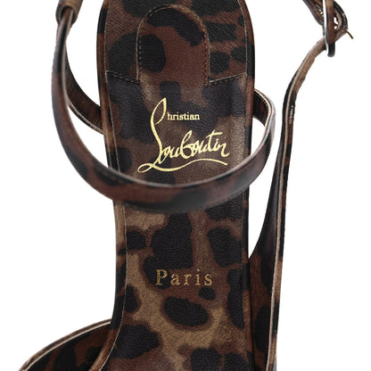 Christian Louboutin Calfskin Leopard Jenlove Alta 120 Pumps 42 Brown 7 of 8