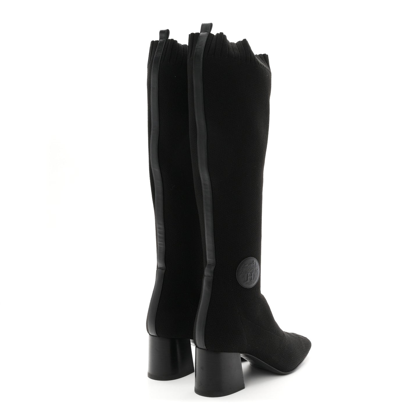 Knit Calfskin Fontaine 60 Boots 37 Black