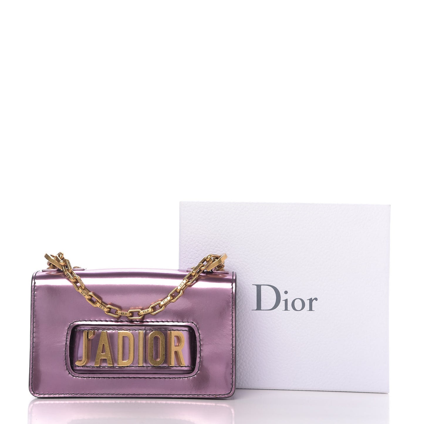 Metallic Calfskin J'Adior Mini Chain Flap Bag
