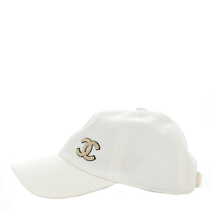 Chanel Cotton Sequin CC Cap Hat Ivory 5 of 8