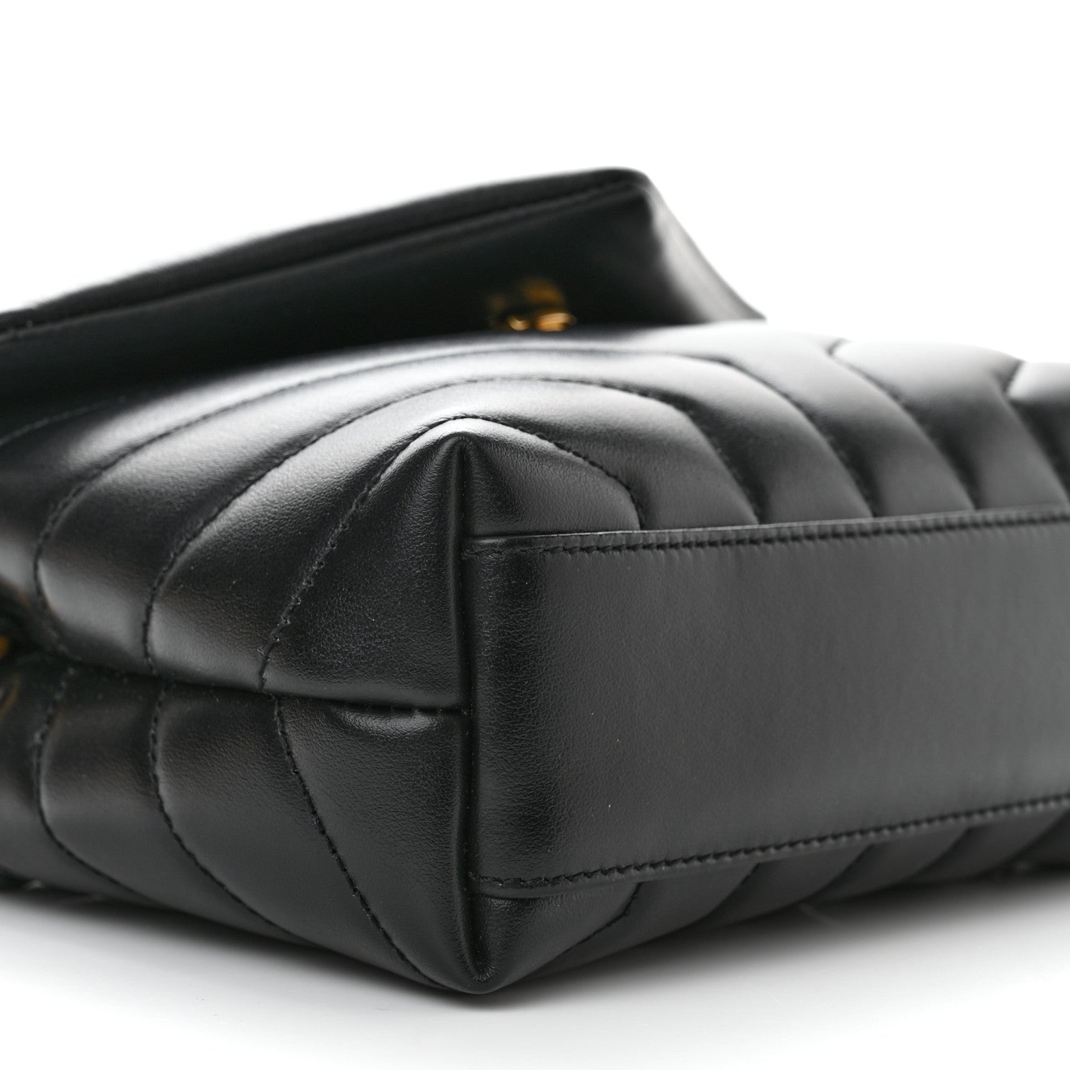 Saint Laurent Calfskin Y Quilted Monogram Toy Loulou Crossbody Bag Black 9 of 10