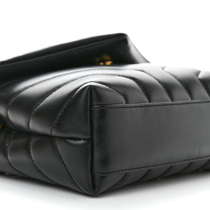 Saint Laurent Calfskin Y Quilted Monogram Toy Loulou Crossbody Bag Black 9 of 10