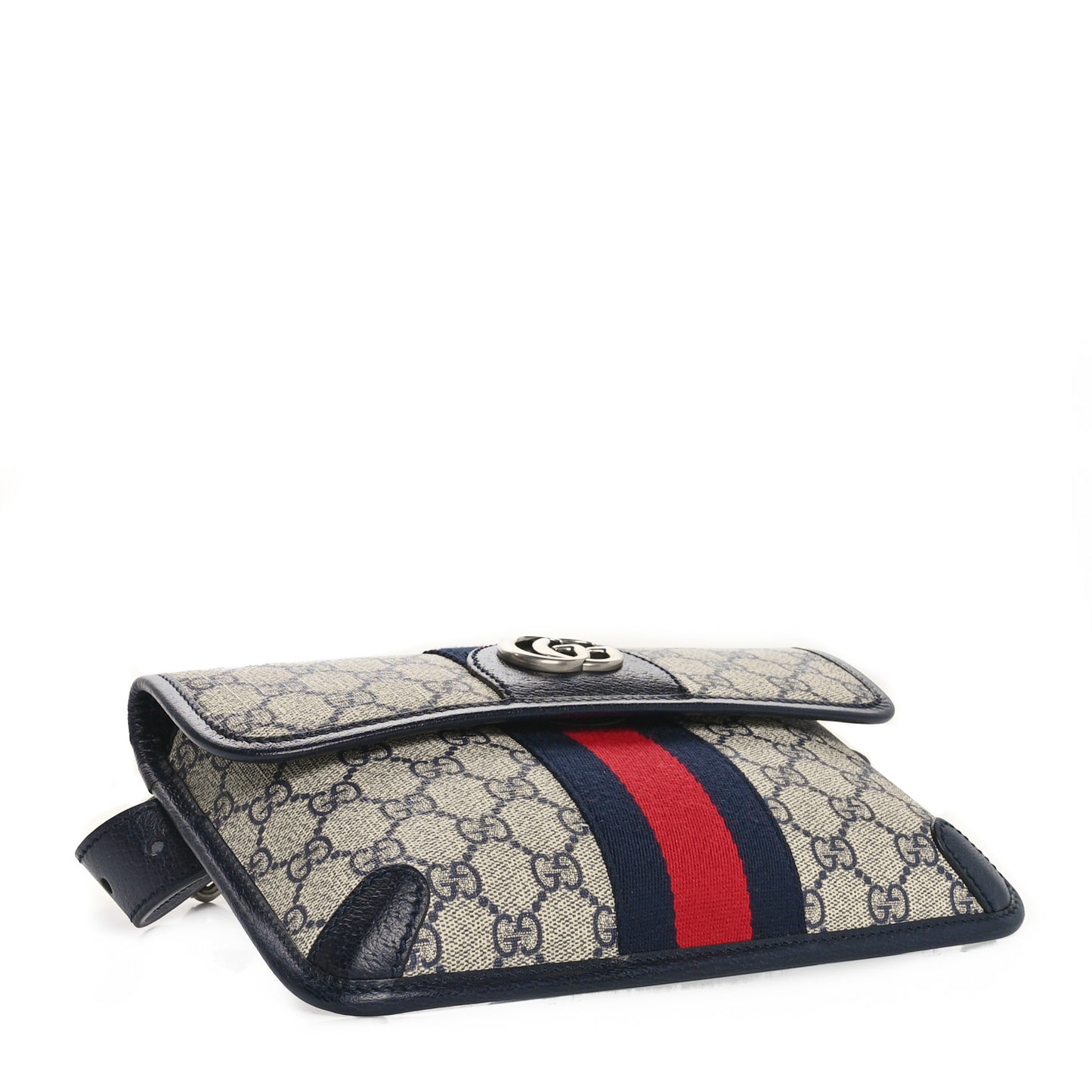 GG Supreme Monogram Web Small Ophidia Belt Bag 90 36 Beige Navy