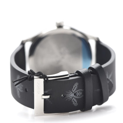 Gucci Stainless Steel Calfskin 38mm G-Timeless Bee Star Hologram Quartz Watch Black 4 of 6