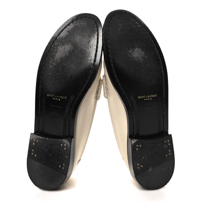 Saint Laurent Calfskin Penny Loafers 38.5 Pearl 6 of 11
