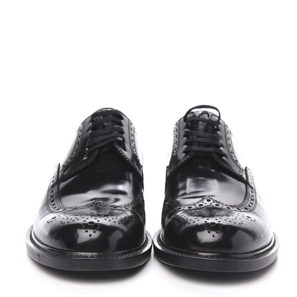 Saint Laurent Patent Calfskin Army Brogue Wingtip Oxfords 41 Black 2 of 8