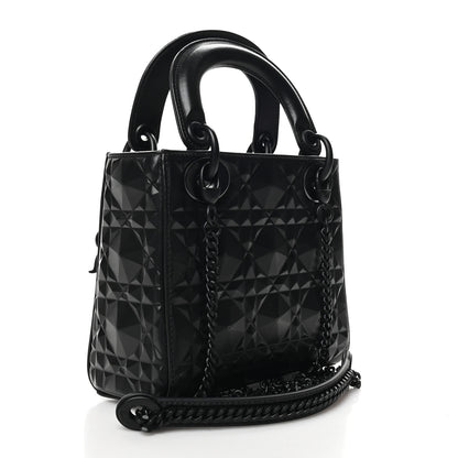 Christian Dior Calfskin Diamond Cannage Mini Lady Dior Black 2 of 7