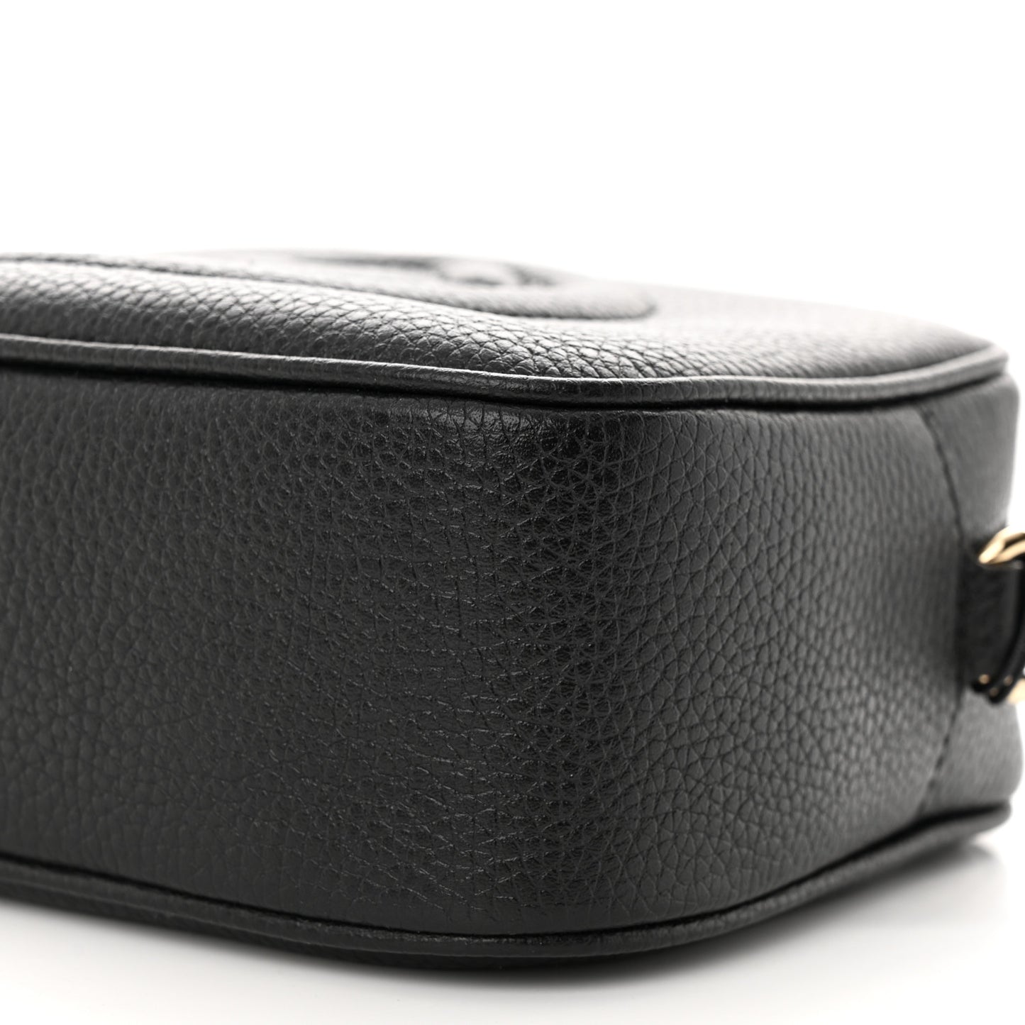 Pebbled Calfskin Small Soho Disco Bag Black