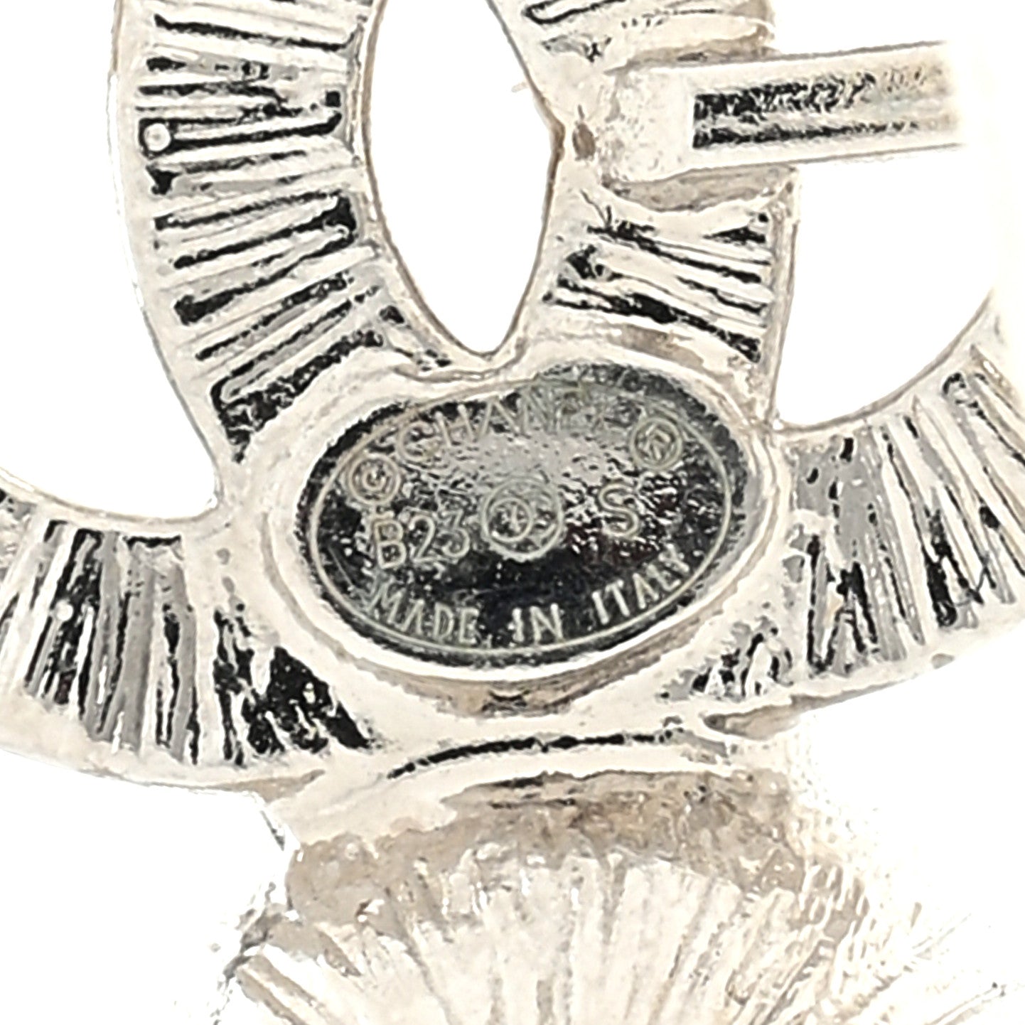 Chanel Crystal CC Long Drop Earrings Silver 4 of 4