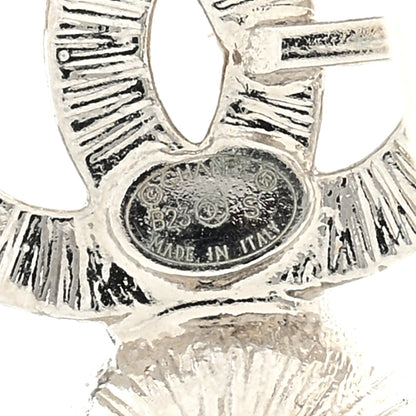 Chanel Crystal CC Long Drop Earrings Silver 4 of 4