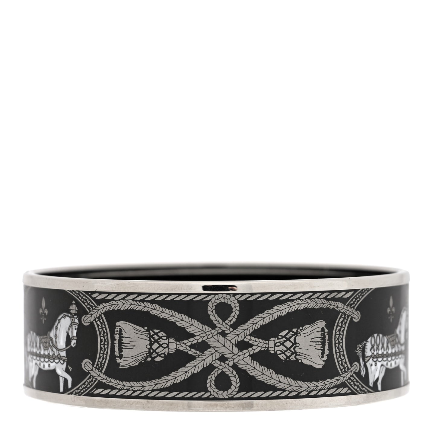 Enamel Printed Wide Grand Apparat Bracelet 65 Black