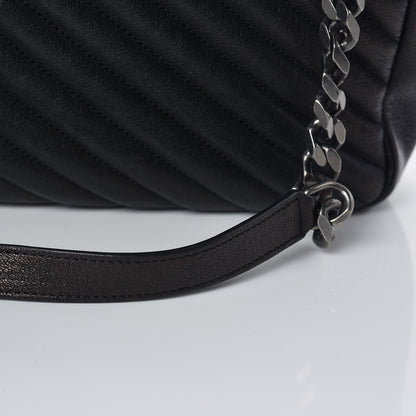 Saint Laurent Sheepskin Matelasse Chevron Monogram Large College Satchel Black 21 of 21