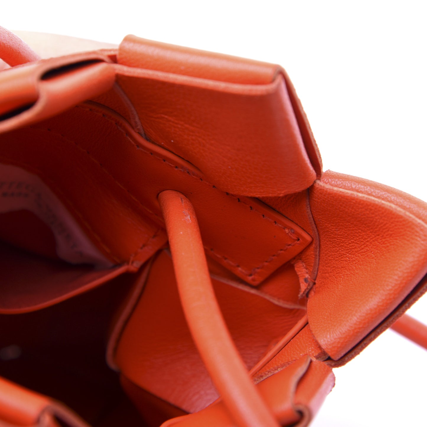 Nappa Intrecciato Mini Pouch Crossbody Orange