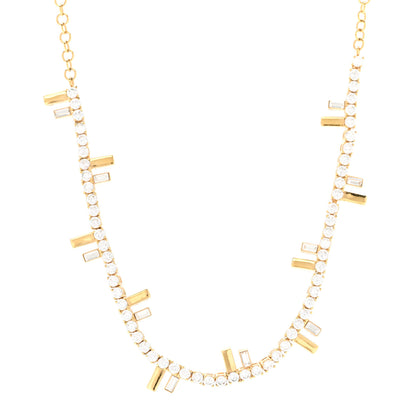 Fendi Metal Crystal Fendi First Tennis Choker Necklace Gold 1 of 7