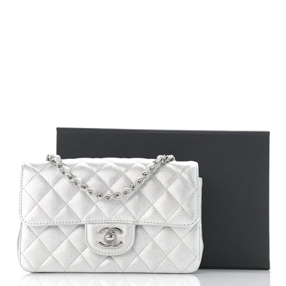 Chanel Metallic Lambskin Quilted Mini Rectangular Flap Silver 11 of 11