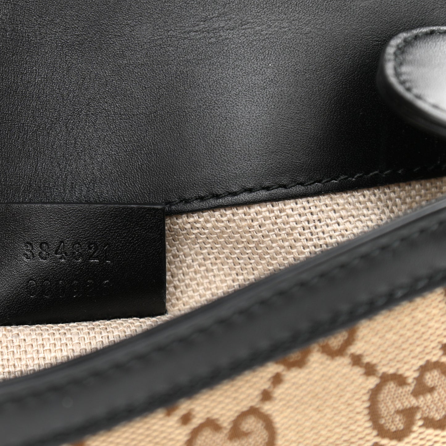 Monogram Small Lady Web Shoulder Bag Beige Black