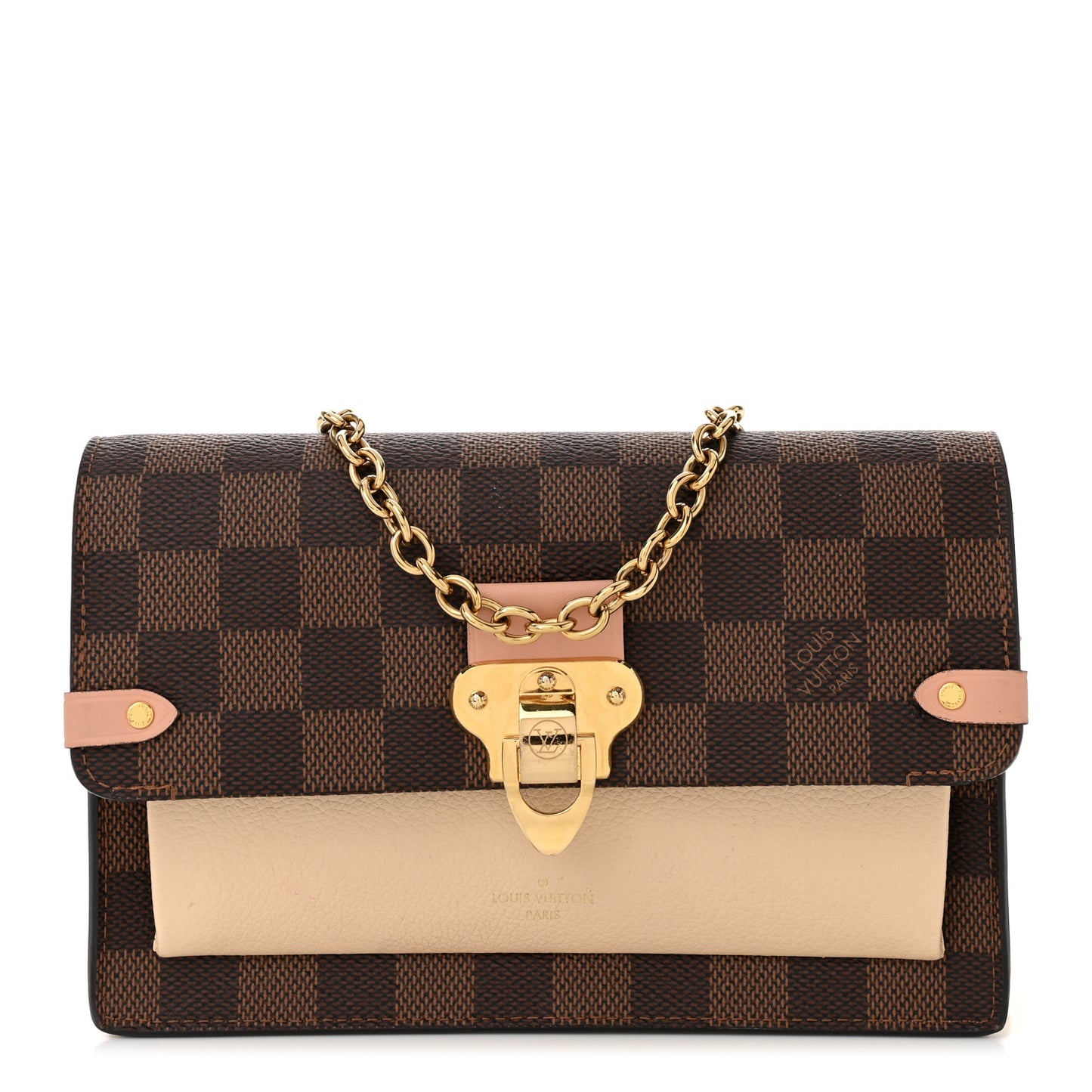 Damier Ebene Vavin Chain Wallet Creme