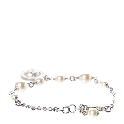 Chanel Crystal Pearl CC Bracelet Silver 3 of 4