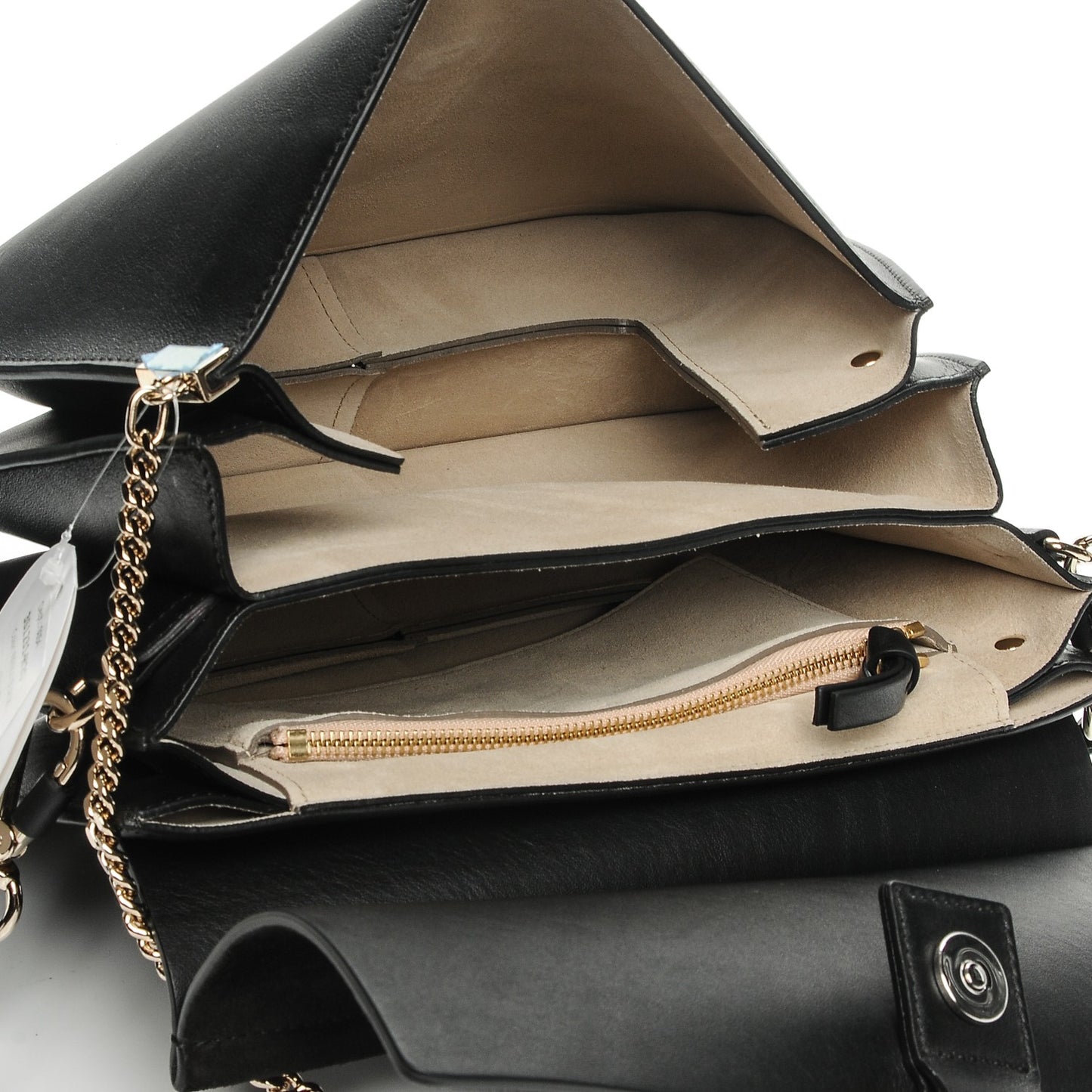 Suede Calfskin Medium Faye Shoulder Bag Black