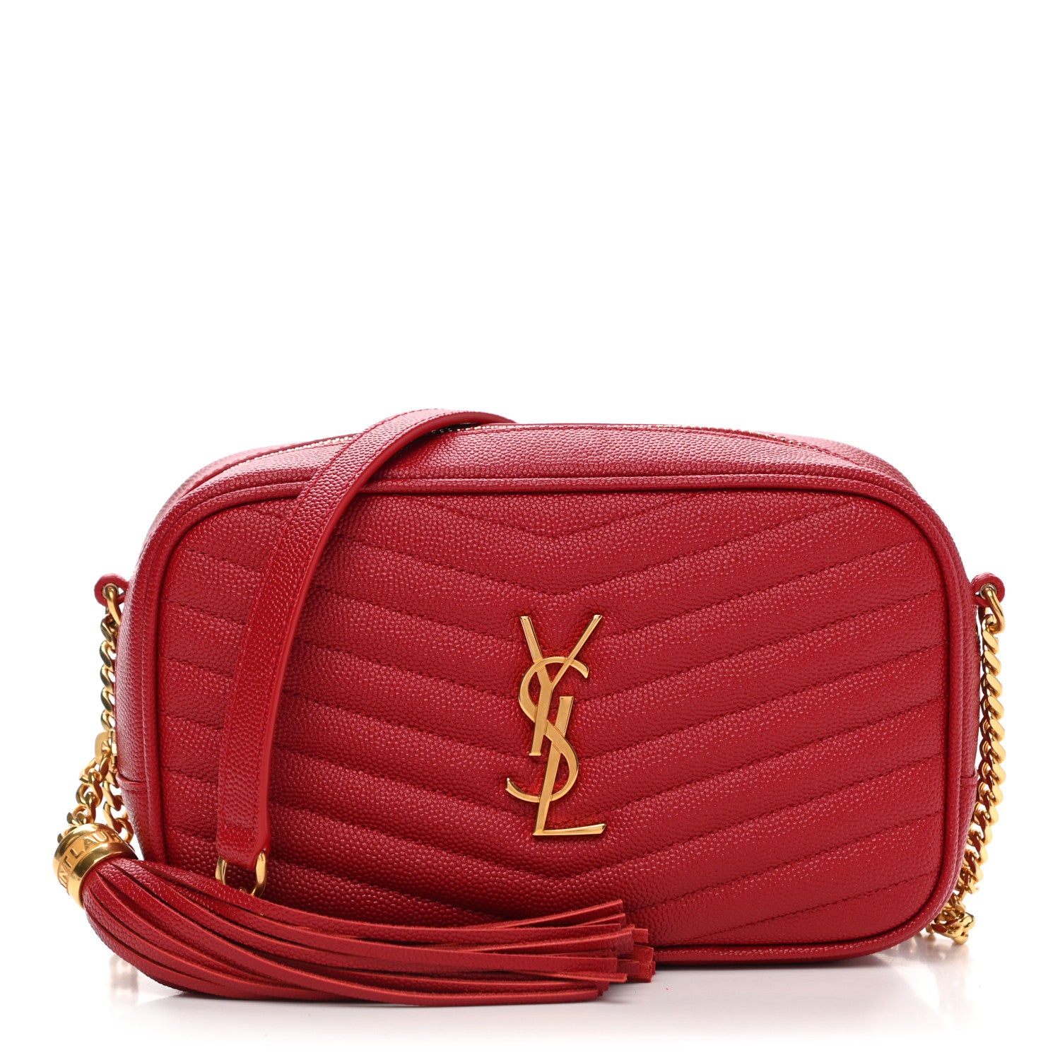 Saint Laurent Grain De Poudre Matelasse Monogram Mini Lou Camera Bag Eros Red 1 of 10
