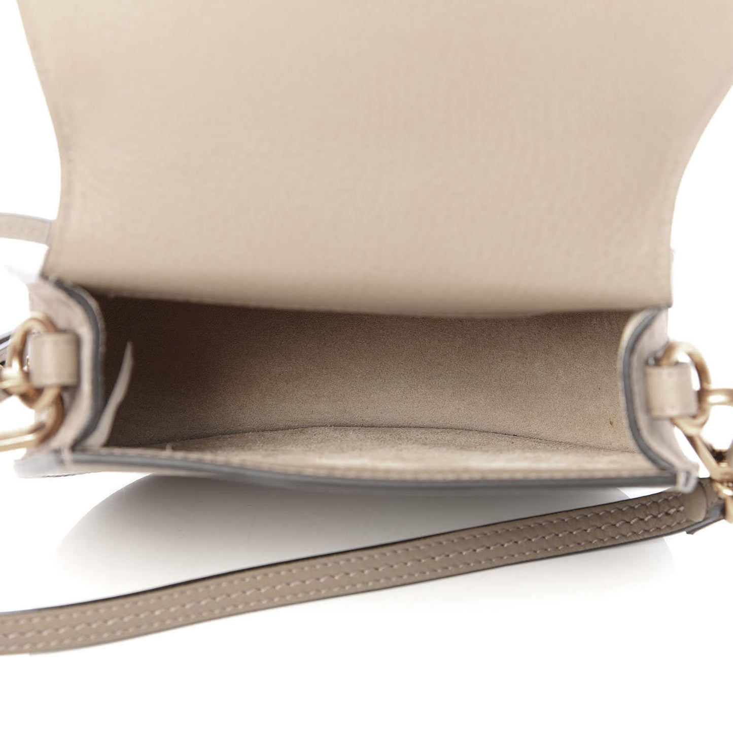 Calfskin Suede Small Nile Bracelet Bag Motty Grey