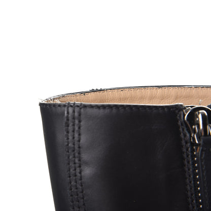 Valentino Garavani Calfskin Bow Lace Up Back Knee High Tall Boots 38.5 Black 16 of 24