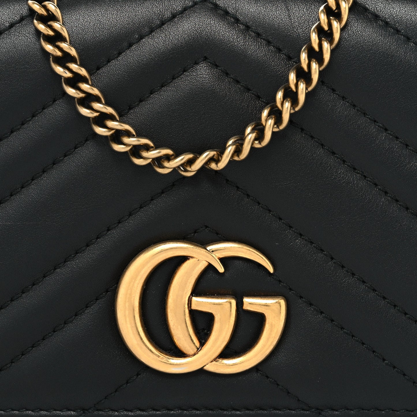 Calfskin Matelasse GG Marmont Mini Bag Black