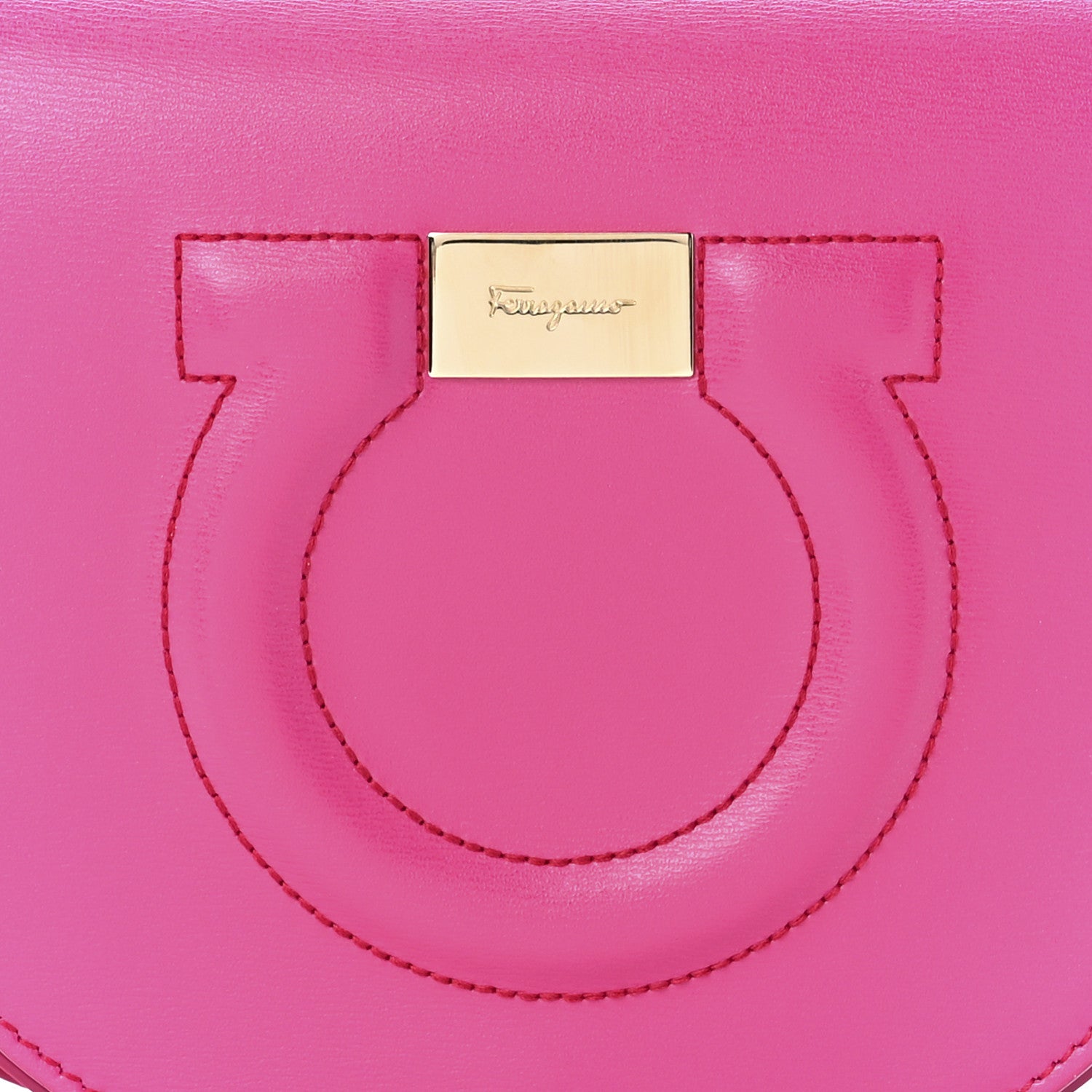 Salvatore Ferragamo Calfskin Gancini City Crossbody Bubble Gum 6 of 9