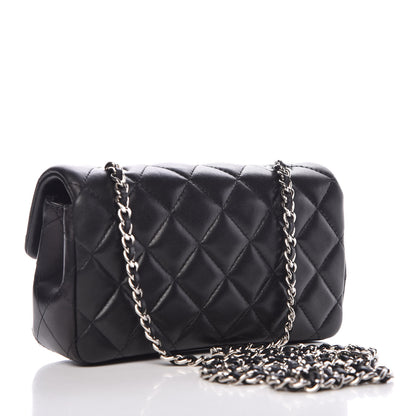 Chanel Lambskin Quilted Extra Mini Rectangular Flap Black 3 of 8