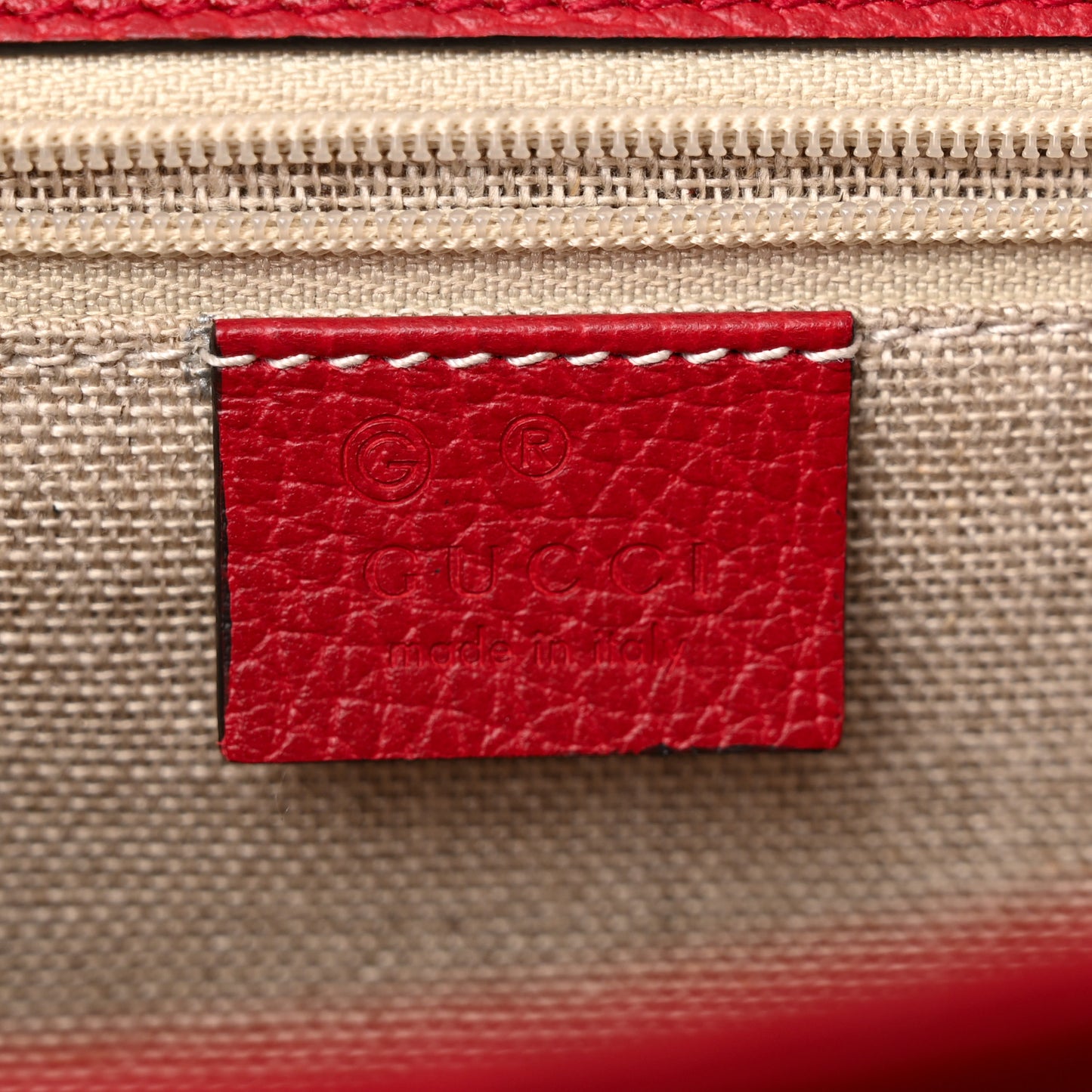 Dollar Calfskin Interlocking G Shoulder Bag Red