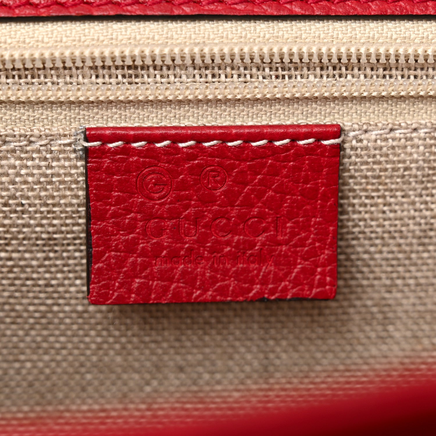 Gucci Dollar Calfskin Interlocking G Shoulder Bag Red 7 of 21