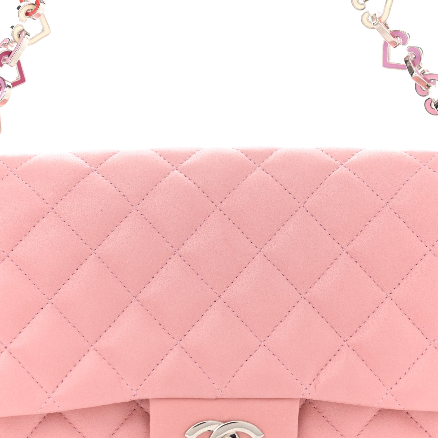 Chanel Lambskin Medium Heart Valentine Flap Pink 8 of 11
