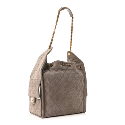 Chanel Suede Quilted Medium Chanel 25 Handbag Dark Grey 3 of 11