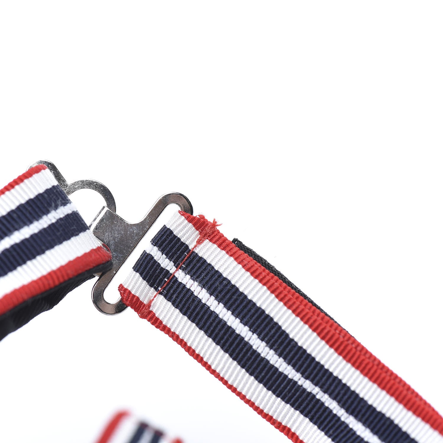 Gucci Grosgrain Web Feline Neck Bow Blue Red White 6 of 6