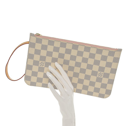 Louis Vuitton Damier Azur Neverfull MM GM Pochette Rose Ballerine 2 of 6