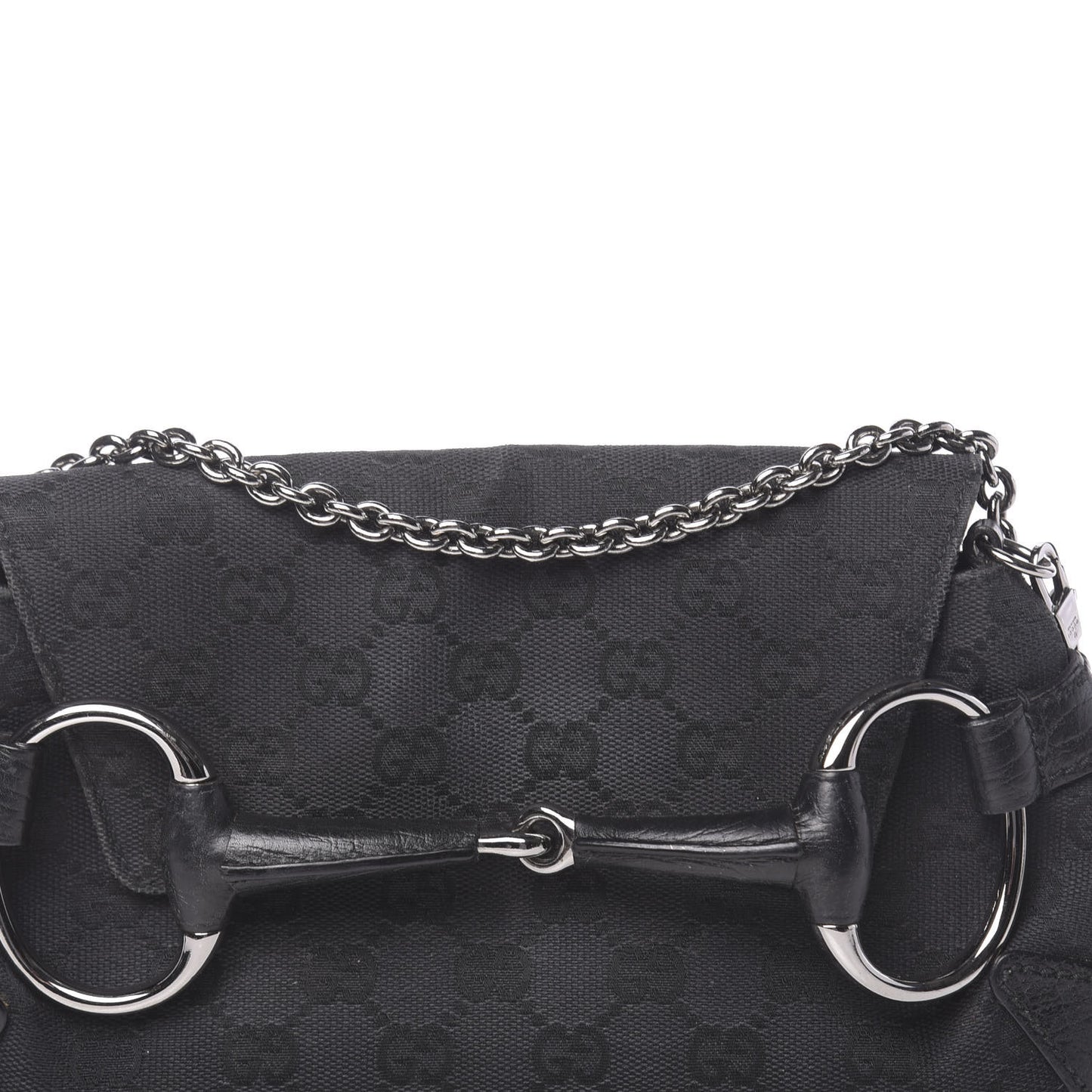 Monogram Horsebit Chain Clutch Black