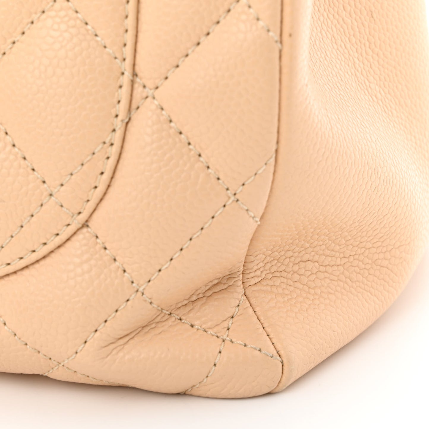 Caviar Quilted Grand Shopping Tote GST Beige Clair